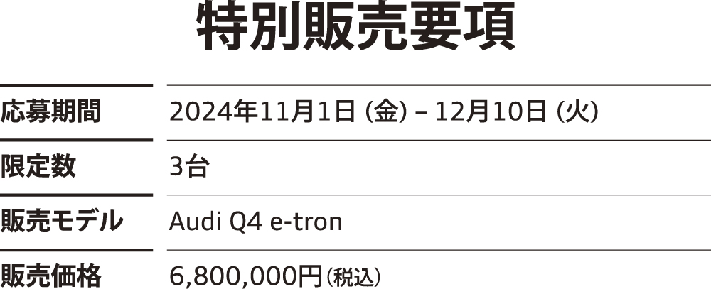 特別販売要項